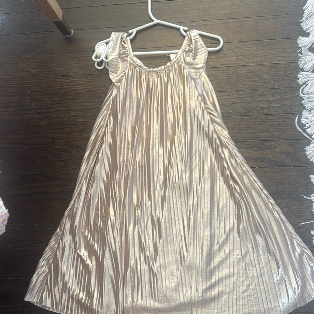 5t Oshkosh gold pleated dress.